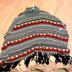 Pink and Black Poncho